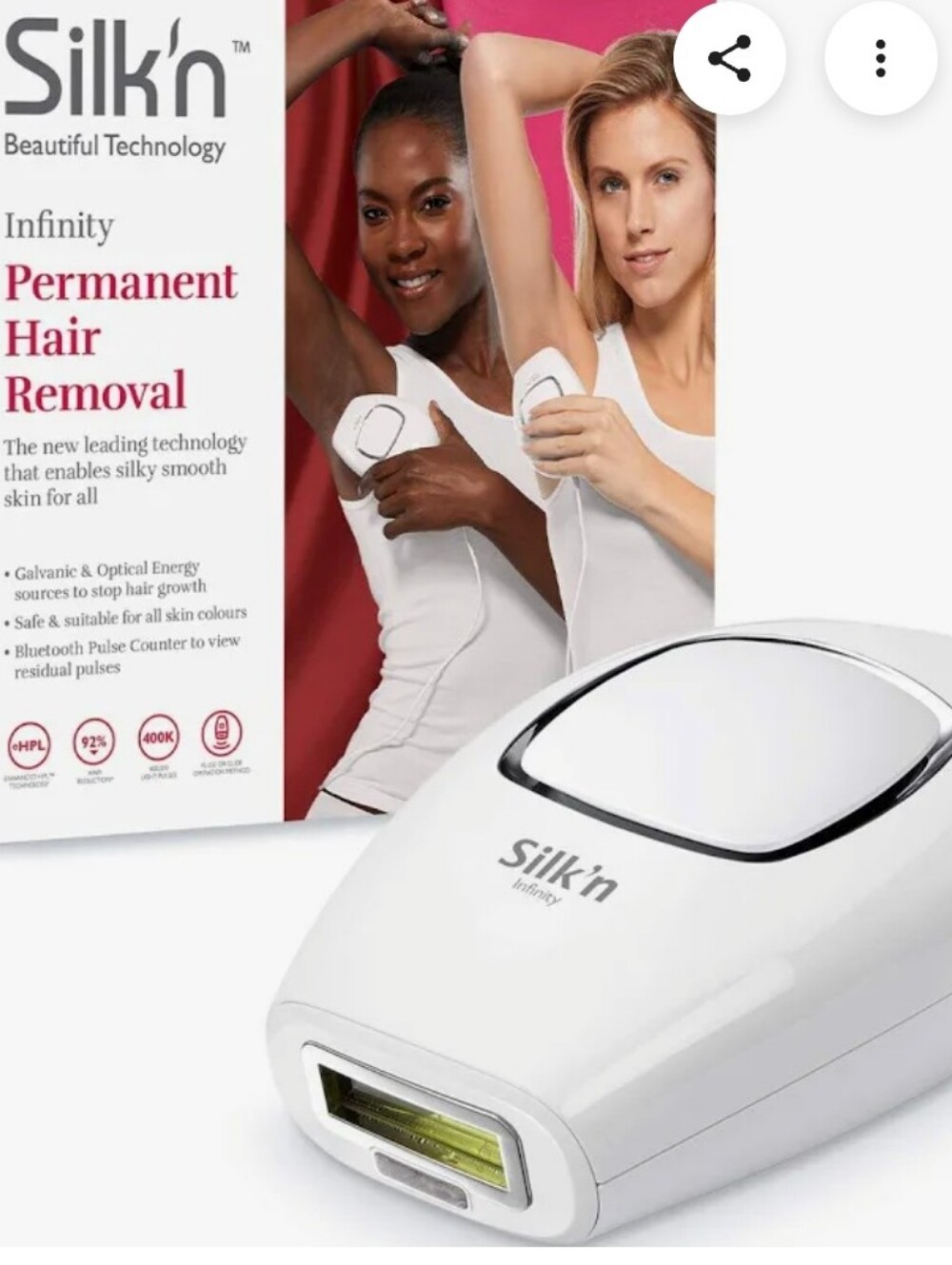 Infinity White IPL Permanent Hair Removal Device